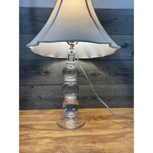 Simon Pearce HARTLAND Large Crystal Bubble Table Lamp - 27" With Shade